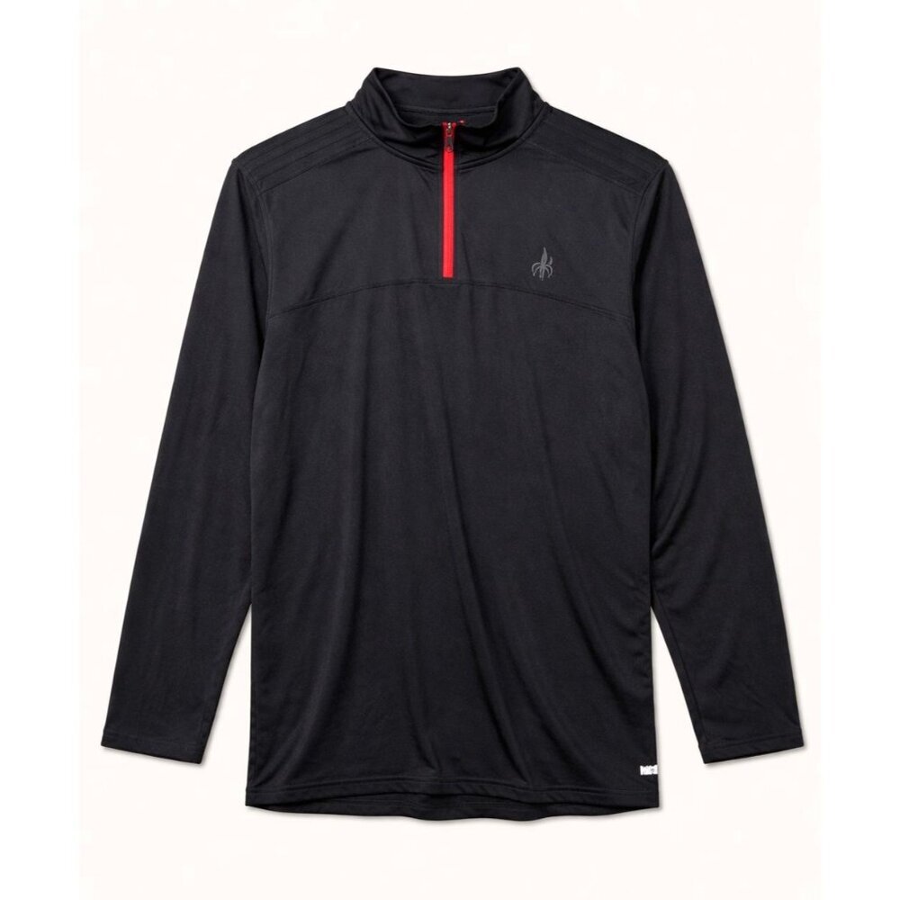 Spyder Active Quarter Zip Performance L/S Top Mens XXL Black Athletic Pullover
